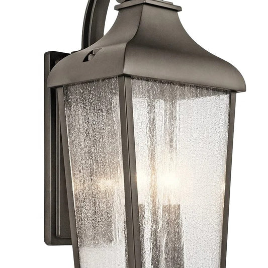 Klasyczna zewnętrzna latarnia ścienna – postarzana brąz