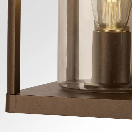 Nowoczesna zewnętrzna latarnia ścienna – wykończenie w odcieniu brązu