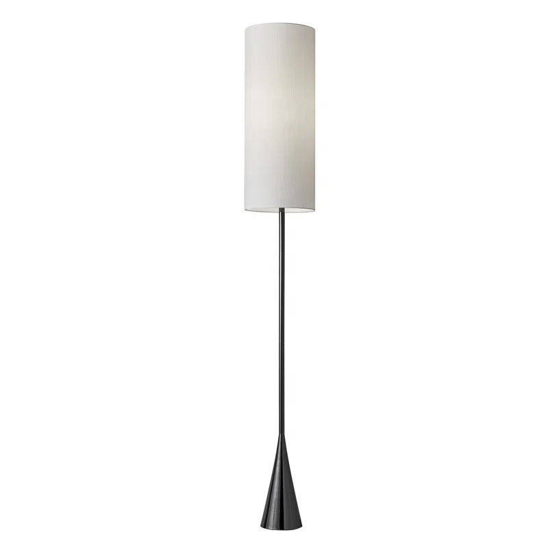 Nowoczesna smukła lampa podłogowa z cylindrycznym kloszem