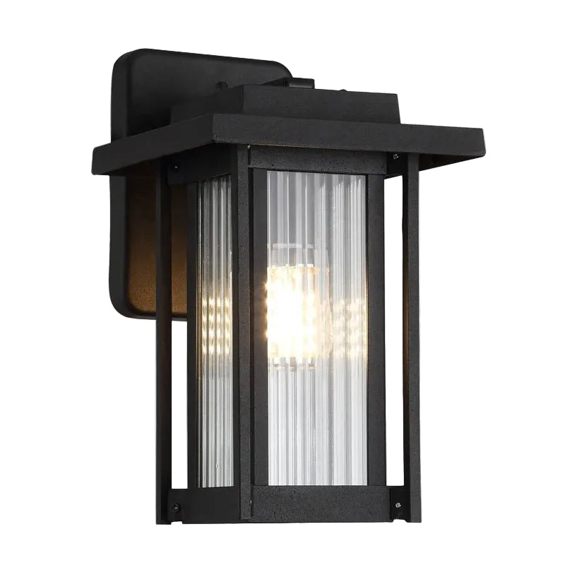 Nowoczesna zewnętrzna latarnia ścienna – czarna