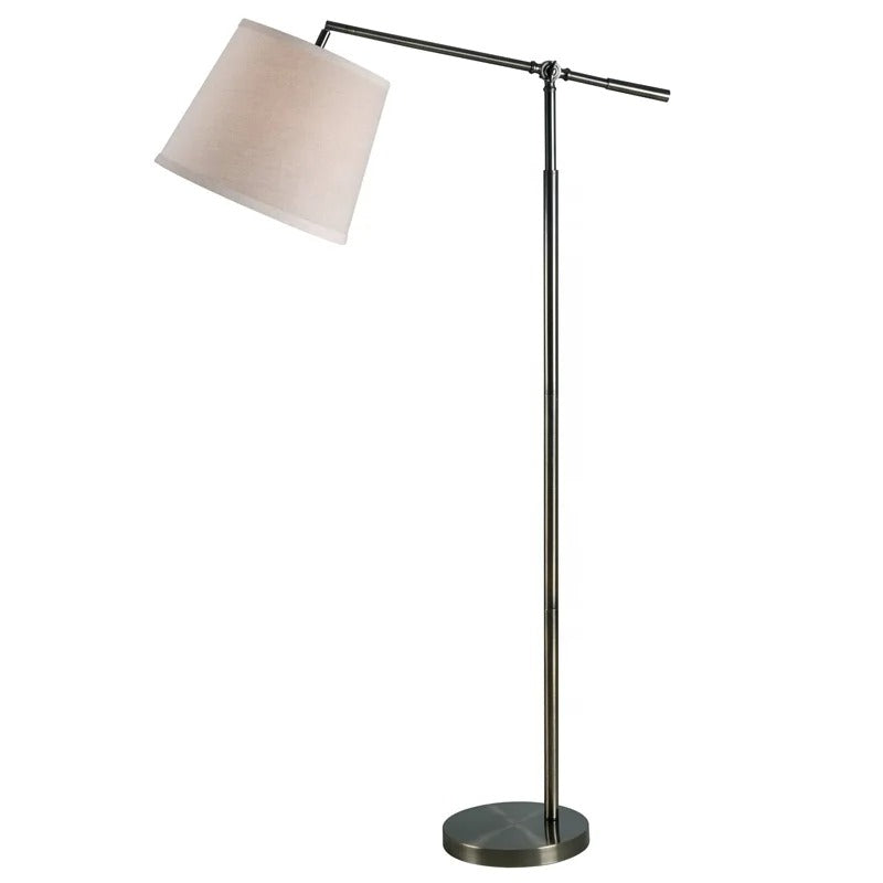 Regulowana nowoczesna lampa podłogowa z materiałowym kloszem